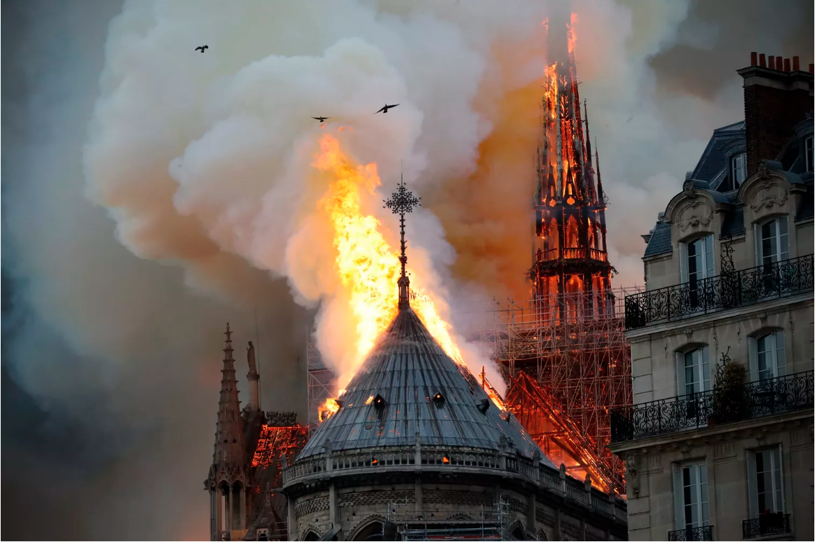 Fire at Notre Dame Church in France