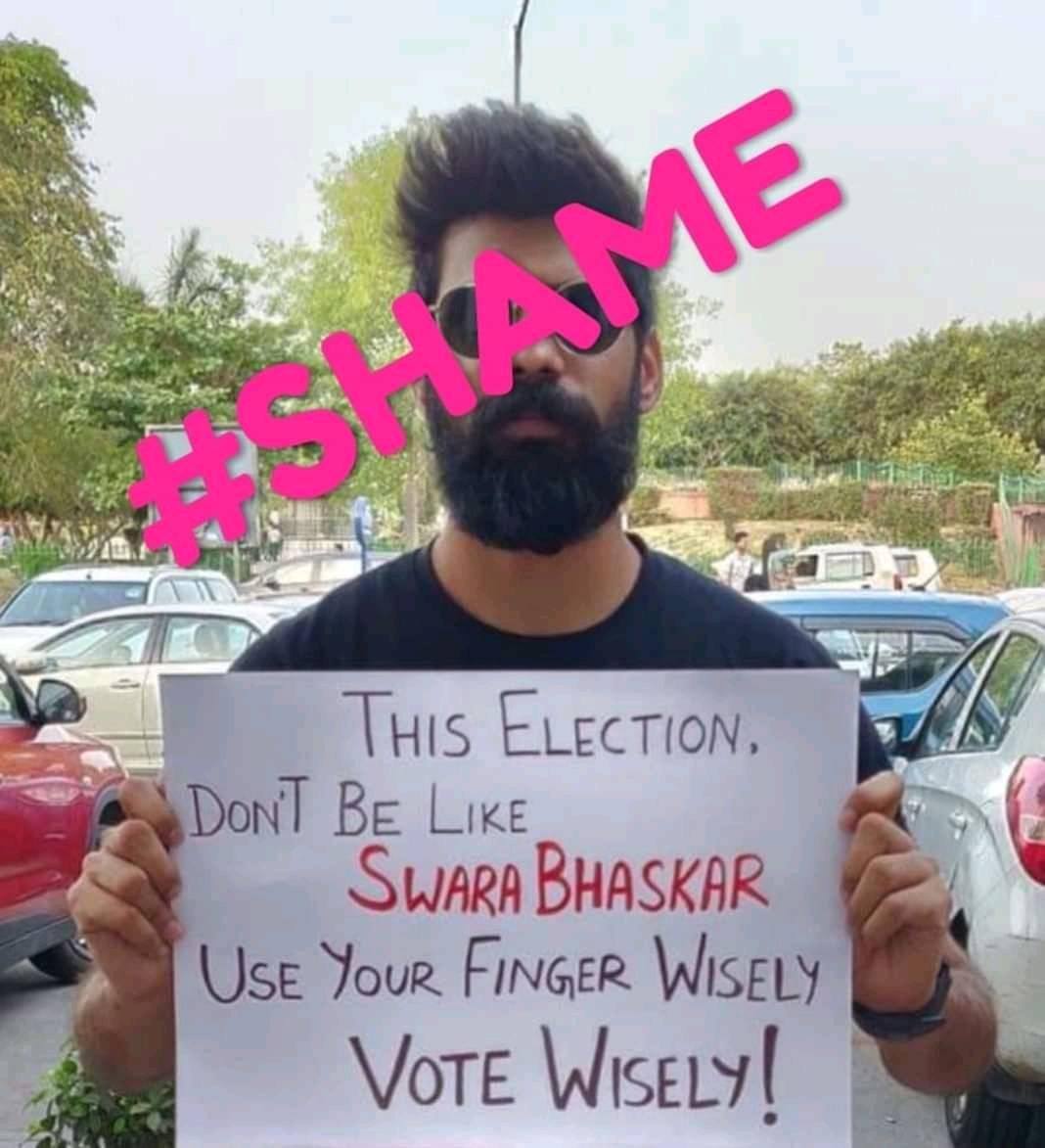 Poster shame against Swara Bhaskar