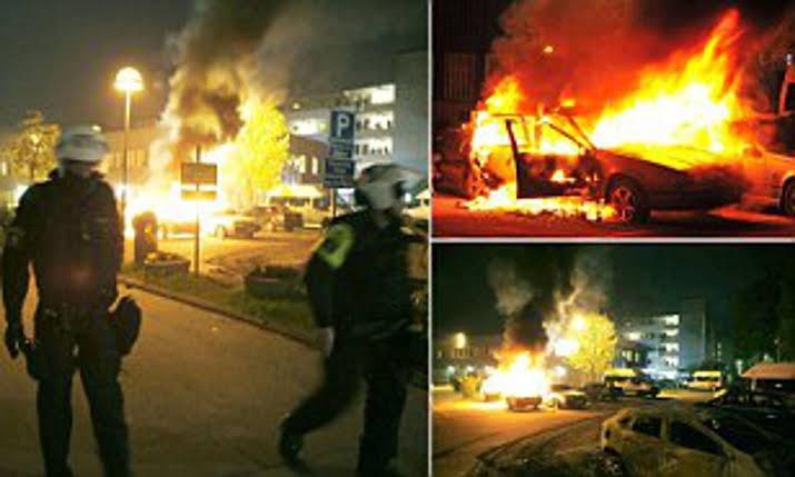 Erupted violence and Fire in Sweden