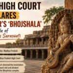 Sacred Return: Devotees Place Goddess Saraswati Portrait